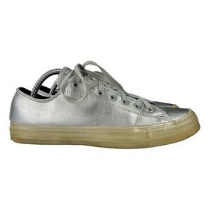 Converse Sneakers W10.5 M8.5 All Star Lo Ox Metallic‎ Silver Low Top Shoes